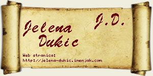 Jelena Dukić vizit kartica